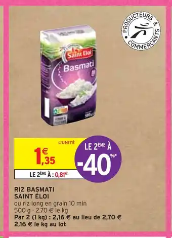 Intermarché Saint éloi riz basmati offre
