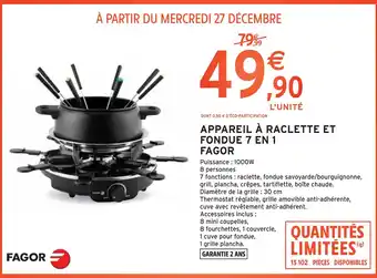 Intermarché Fagor appareil à raclette et fondue 7 en 1 offre