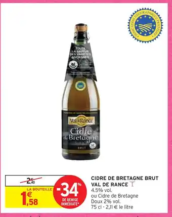Intermarché Val de rance cidre de bretagne brut offre