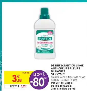 Intermarché Sanytol désinfectant du linge anti-odeurs fleurs blanches(b) offre