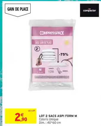 Intermarché Compactor lot 2 sacs aspi form m offre