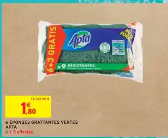 Intermarché Apta 6 éponges grattantes vertes offre