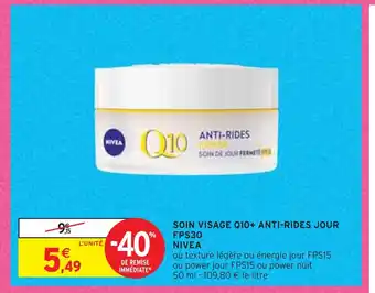 Intermarché Nivea soin visage q10+ anti-rides jour fps30 offre
