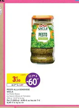 Intermarché Sacla pesto alla genovese offre