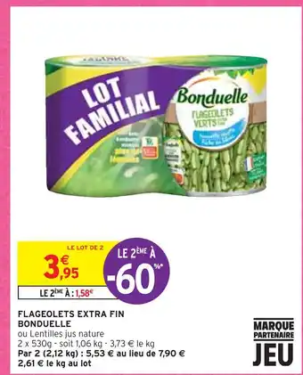 Intermarché Bonduelle flageolets extra fin offre