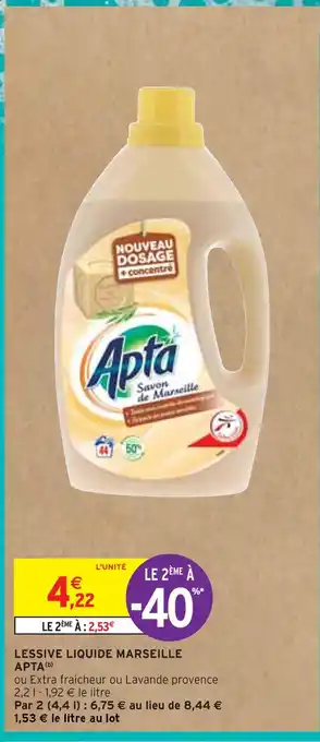 Intermarché Apta lessive liquide marseille offre