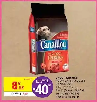 Intermarché Canaillou croc tendres pour chien adulte offre