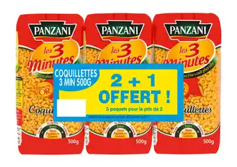 Carrefour Panzani pâtes cuisson rapide les 3 minutes offre