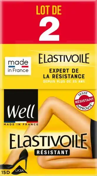 Carrefour Well lot de 2 collants elastivoile résistant offre