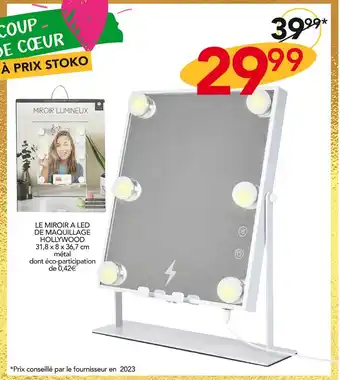 Stokomani Cosmetic club le miroir a led de maquillage hollywood offre