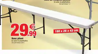 Bazarland Banc pliant offre