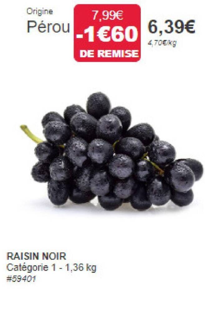 Promo RAISIN NOIR chez Costco