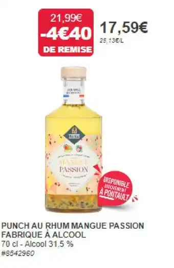 Costco PUNCH AU RHUM MANGUE PASSION FABRIQUE À ALCOOL offre