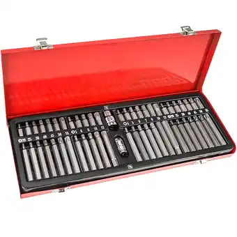Bricorama Coffret avec 54 pièces, douilles et embouts torx offre