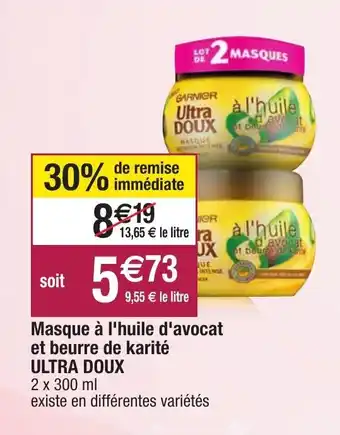 Masque à l'huile d'avocat et beurre de karité