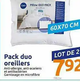 Action Pack Duo Oreillers offre