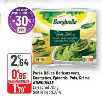 G20 Purée Délice Haricots Verts, Courgettes, épinards, Pois, Crème Bonduelle offre