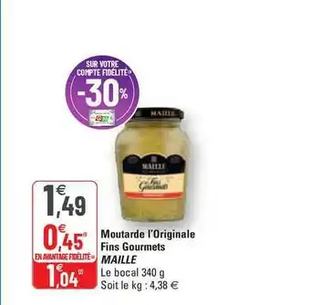 G20 Moutarde L'originale Fins Gourmets Maille offre