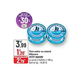 Thon Entier Au Naturel Albacore Petit Navire