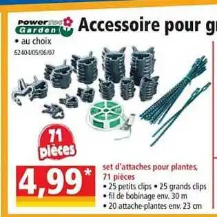 Norma Set D'attaches Pour Plantes 71 Pièces Powertec Garden offre