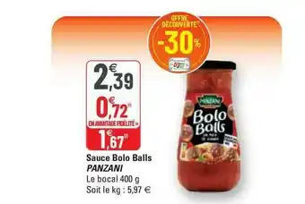 G20 Sauce Bolo Balls Panzani offre
