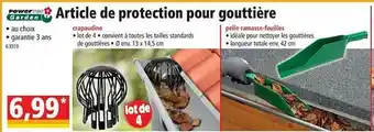 Norma Article De Protection Pour Gouttière Powertec Garden offre