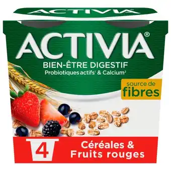 Auchan Activia céreales et fruits rouges offre