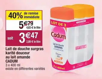 Lait de douche surgras karité douceur