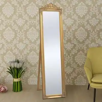 Bricomarché Miroir sur pied style baroque 160 x 40 cm doré - or offre