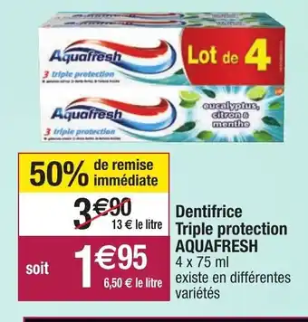 Migros Dentifrice Triple protection offre