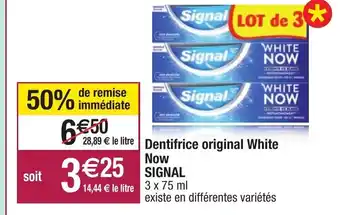 Migros Dentifrice original White Now offre