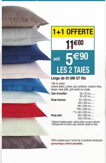 Linge de lit UNI 57 fils
