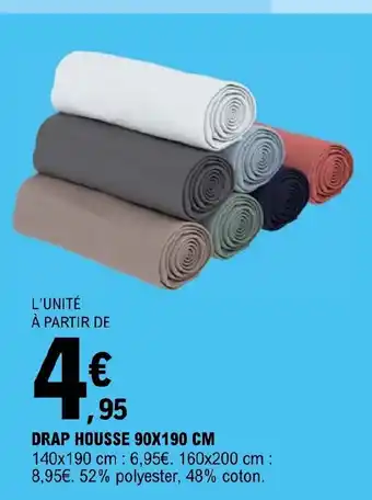 E.Leclerc DRAP HOUSSE 90X190 CM offre