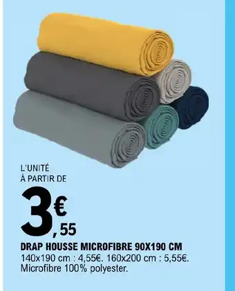 E.Leclerc DRAP HOUSSE MICROFIBRE 90X190 CM offre