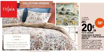 E.Leclerc PARURE HOUSSE DE COUETTE 200X200 CM + 2 TAIES D'OREILLER 63X63 CM offre
