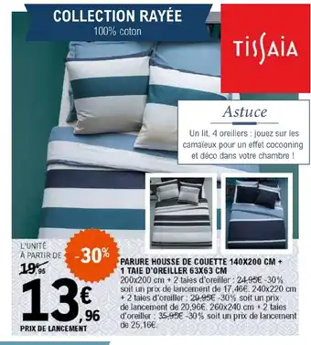 E.Leclerc PARURE HOUSSE DE COUETTE 140X200 CM + offre