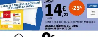 E.Leclerc Oreiller memoire de forme offre