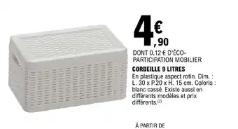 E.Leclerc CORBEILLE 9 LITRES offre