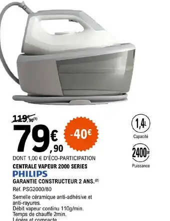 E.Leclerc Centrale vapeur 2000 series offre