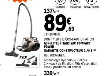 E.Leclerc ASPIRATEUR SANS SAC COMPACT POWER offre