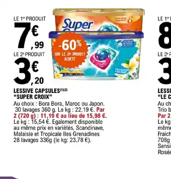 E.Leclerc LESSIVE CAPSULES "SUPER CROIX" offre