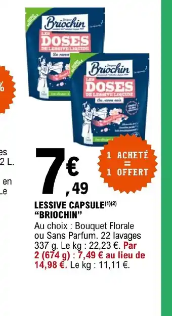 E.Leclerc LESSIVE CAPSULE BRIOCHIN" offre