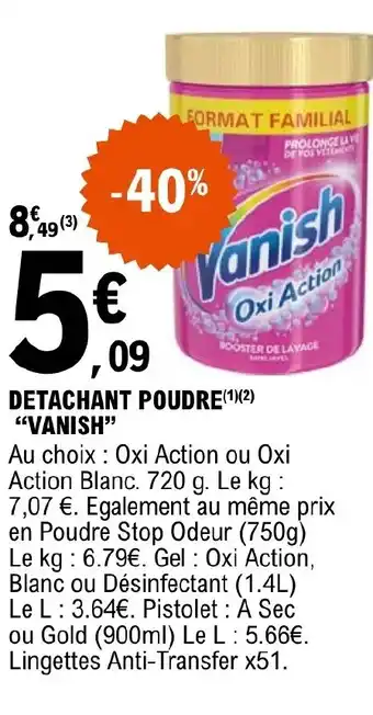E.Leclerc DETACHANT POUDRE VANISH" offre