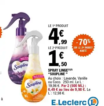 E.Leclerc SPRAY LINGE SOUPLINE " offre