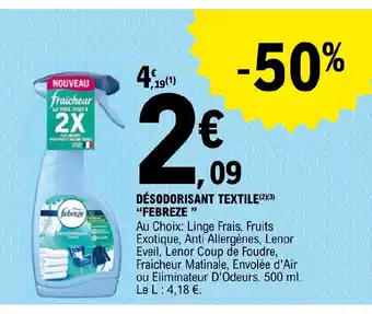 E.Leclerc DÉSODORISANT TEXTILE FEBREZE offre