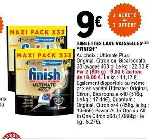 E.Leclerc TABLETTES LAVE VAISSELLES FINISH" offre