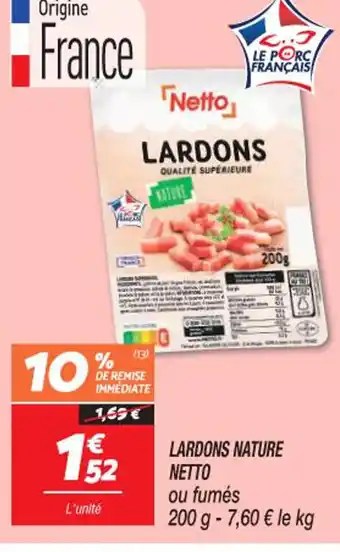 Netto LARDONS NATURE offre