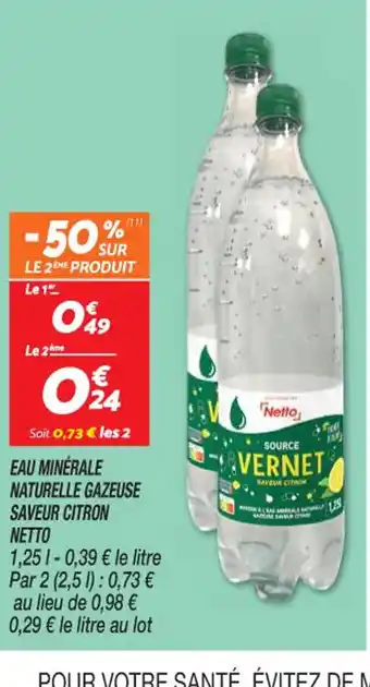 Netto EAU MINÉRALE NATURELLE GAZEUSE offre
