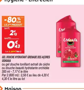 Netto GEL DOUCHE HYDRATANT GRENADE DES AÇORES USHUAIA offre