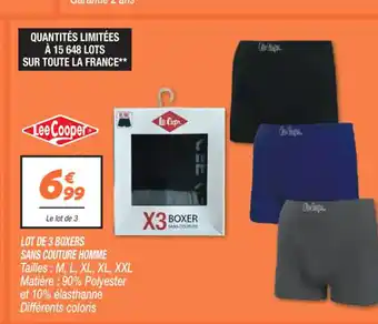 Netto LOT DE 3 BOXERS SANS COUTURE HOMME offre